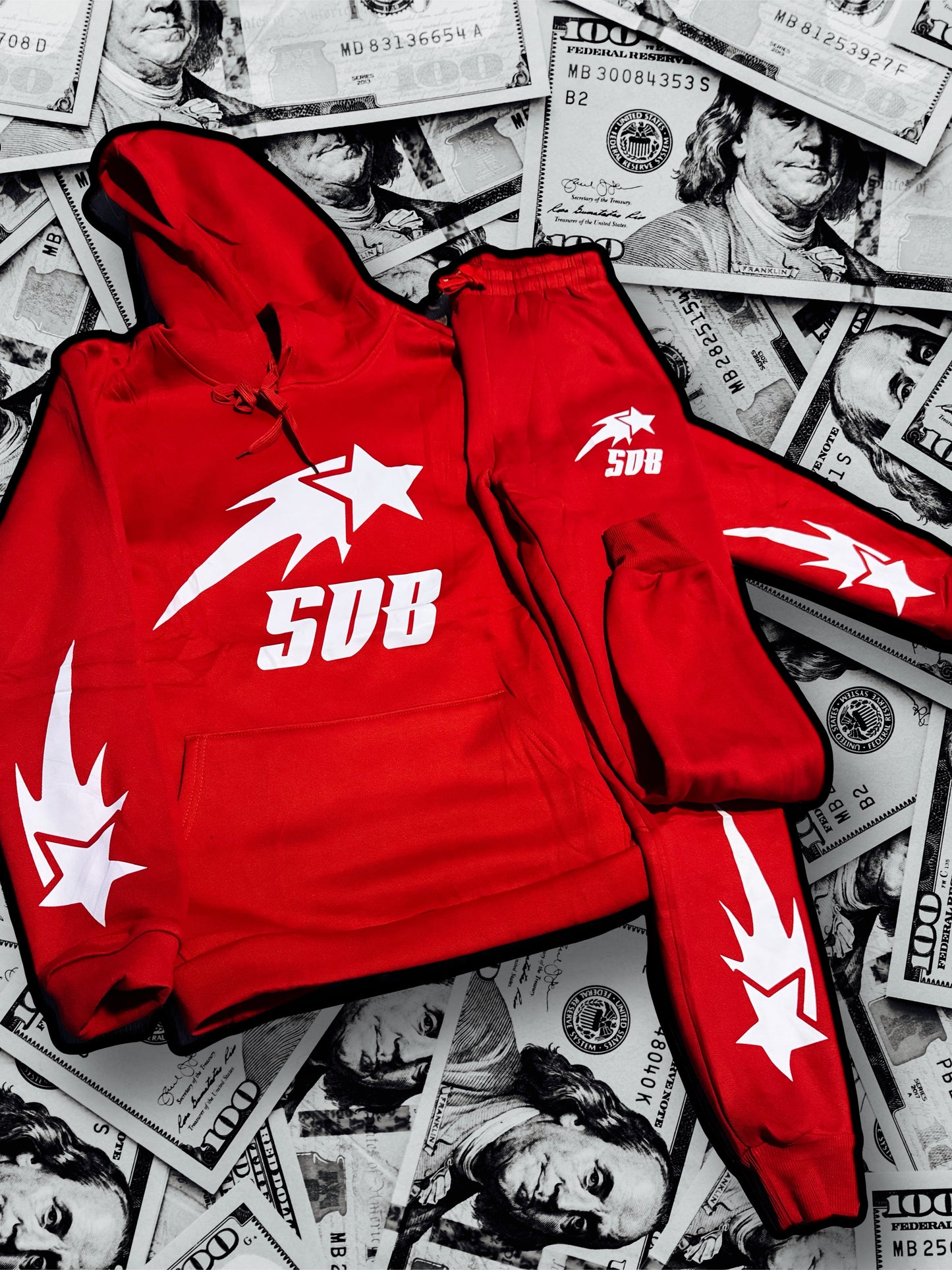 RED & WHITE SWEATSUIT