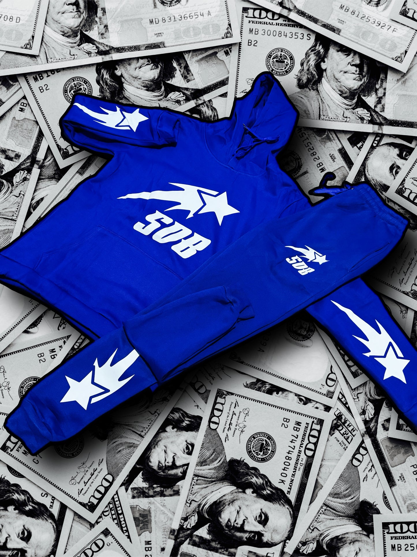 BLUE & WHITE SWEATSUIT