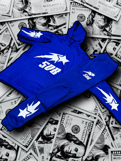 BLUE & WHITE SWEATSUIT