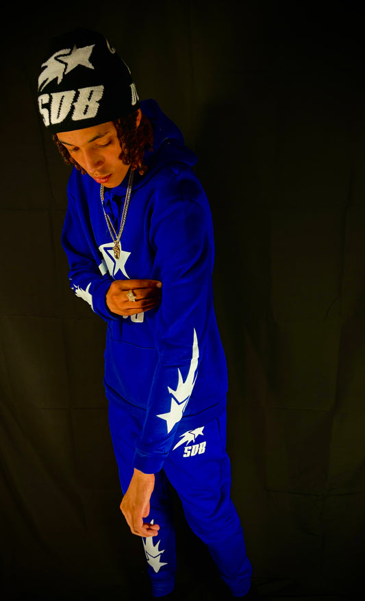 BLUE & WHITE SWEATSUIT