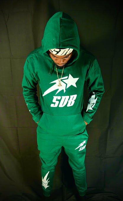 GREEN & WHITE SWEATSUIT